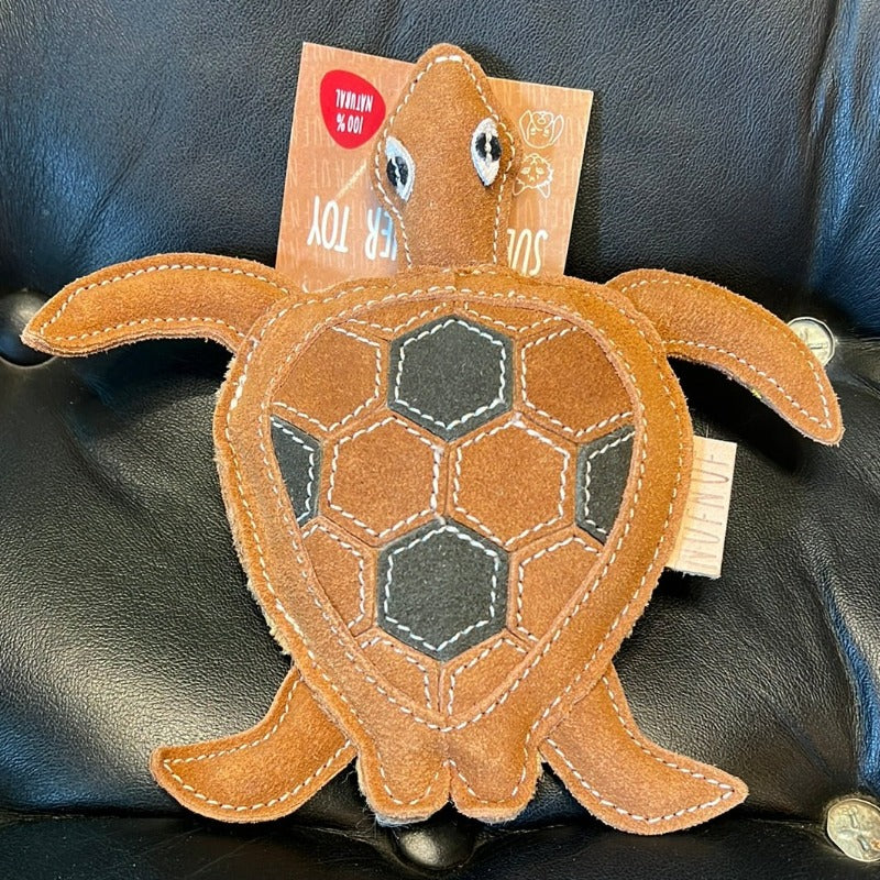 Nufnuf Turtle Suede Dog Toy