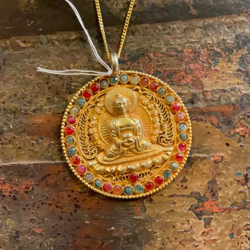 Nepali Gold Plated 22k Buddha Pendant