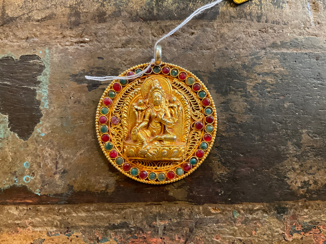 Nepali Gold Plated 22k Tara Pendant