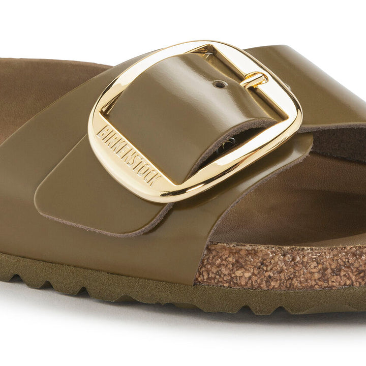 Birkenstock Madrid Big Buckle Leather Sandals | High Shine Mud Green (N)