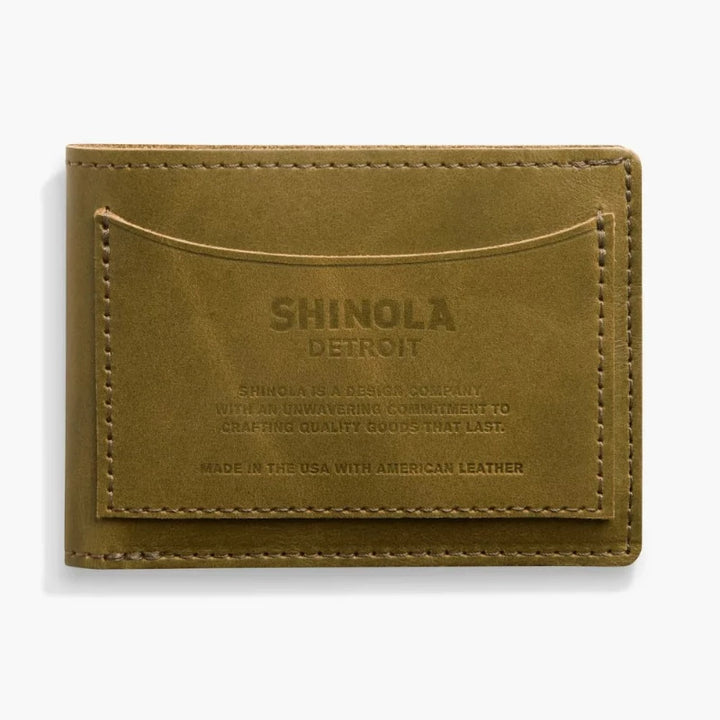 Shinola Heritage Pocket Bilfold Wallet | Olive Green