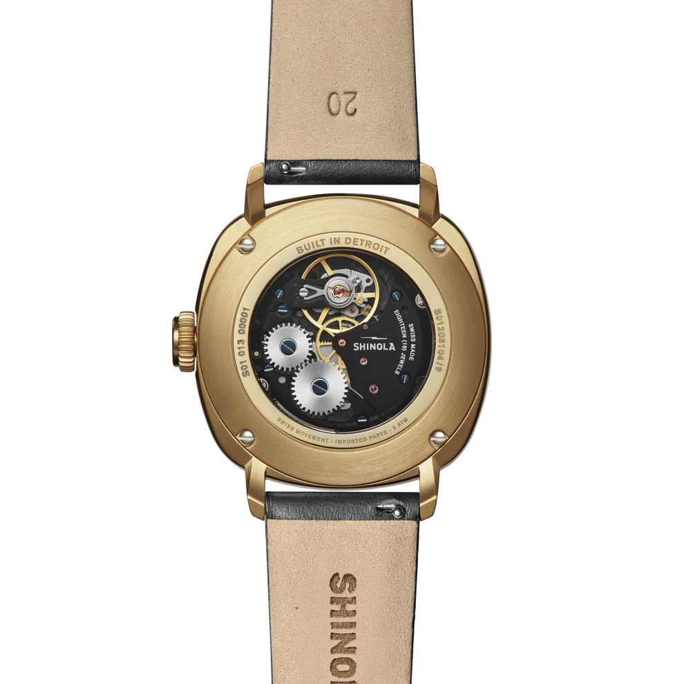 Shinola Mechanic 39mm Watch - Black Leather Strap