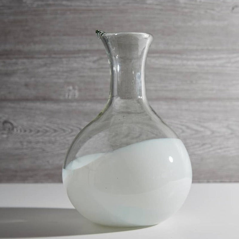 Verve Culture Handblown Glass Carafe - White Base