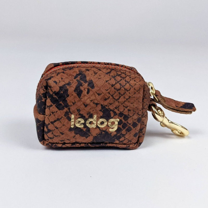 Le Dog Company - Python Print Leather Poop Bag Holder