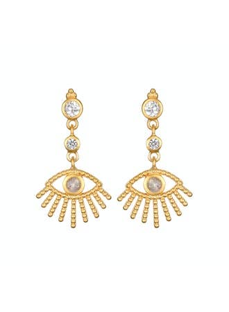 Satya Jewelry - Evil Eye Linear Earrings