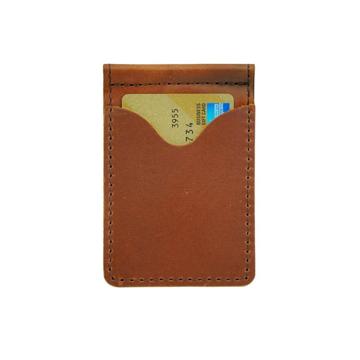 Rustico Money Clip Leather Wallet in Saddle