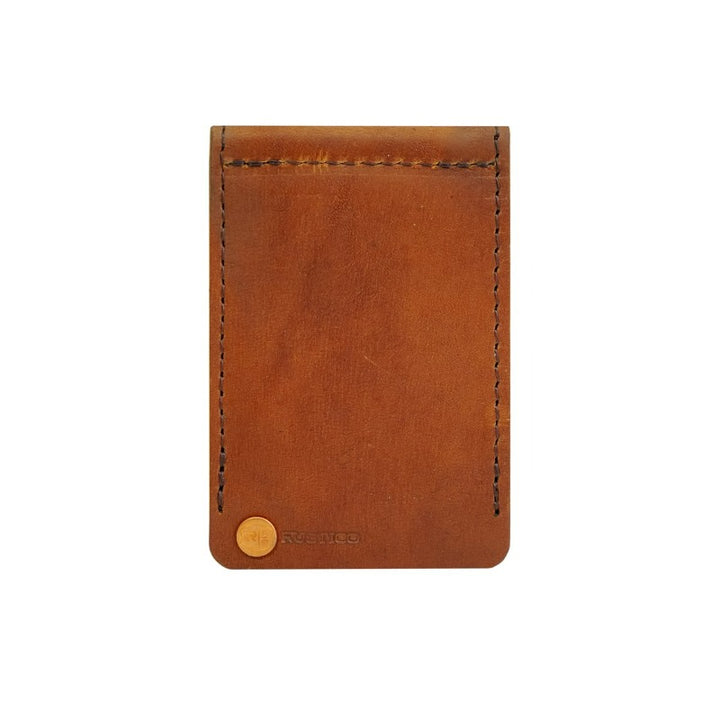 Rustico Money Clip Leather Wallet in Saddle