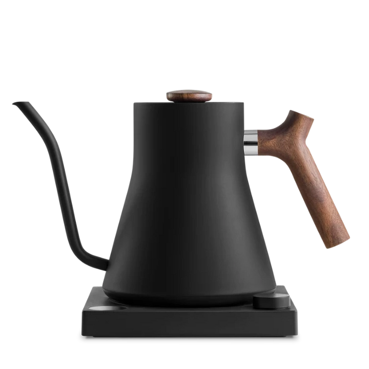 Fellow Stagg EKG Electric Pour-Over Kettle in Matte Black and Walnut