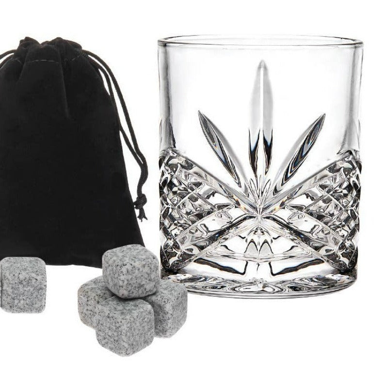 Godinger Dublin Whiskey Glass and Stone Set