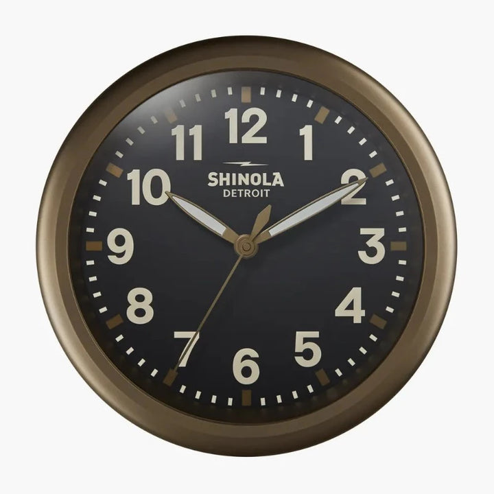 Shinola Electric Runwell Clock | Bronze + Matte Black