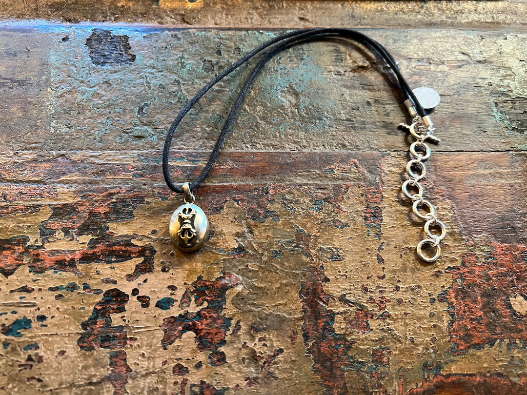 Dorje necklace with adjustable leather rope