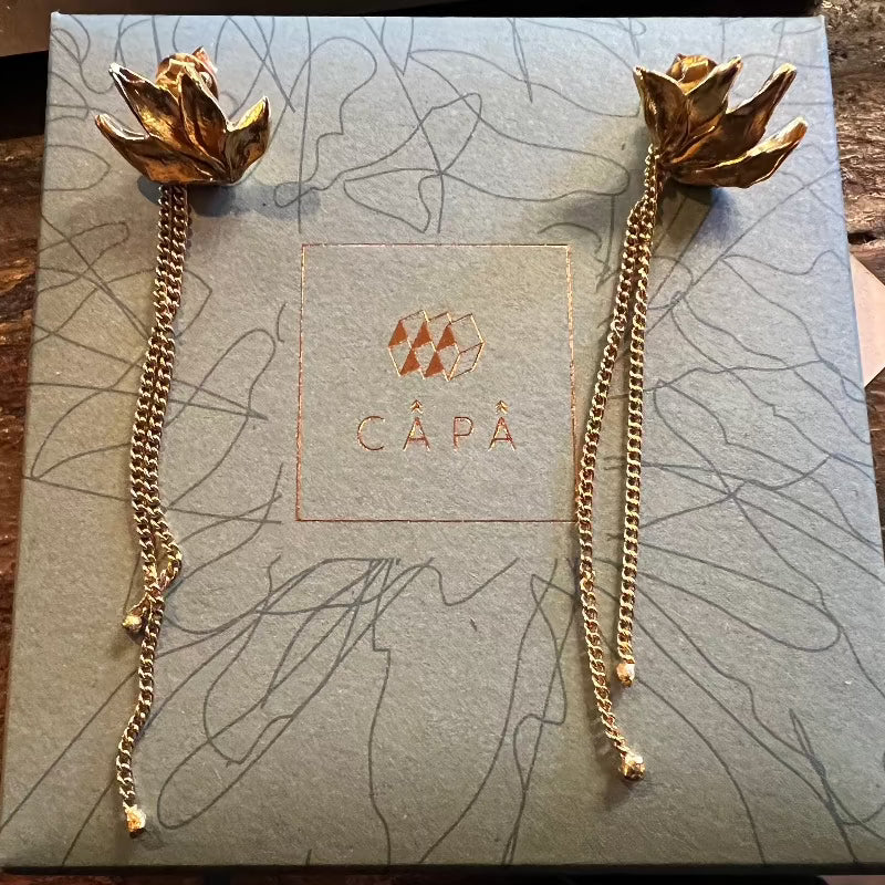 Capa Design Wings Earrings with Long Chain