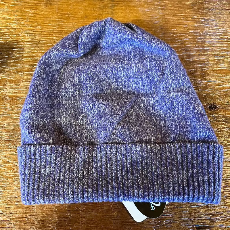 Portolano Cashmere Rib Cuff Slouchy Hat Speckled Purple
