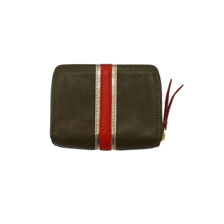 Sophie Cano Paris Compact Khaki Leather Wallet