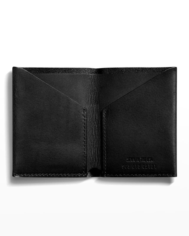 Shinola Utility Card Wallet in Black Vachetta Leather