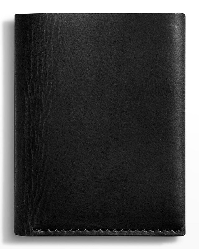 Shinola Utility Card Wallet in Black Vachetta Leather