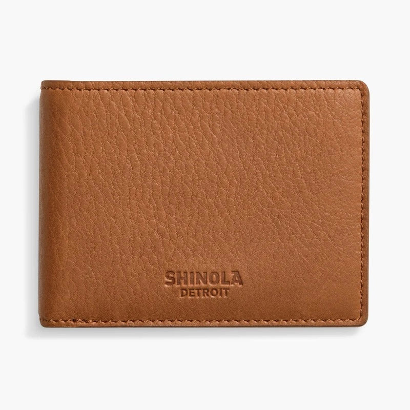 Shinola Slim Bifold Natural Grain Leather Wallet