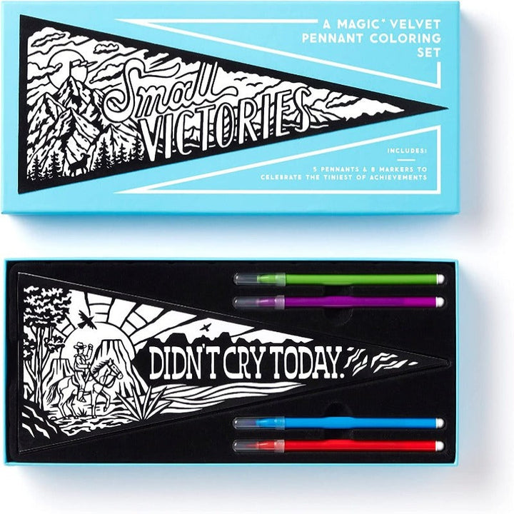 Brass Monkey Small Victories Magic Velvet Pennant Coloring Set